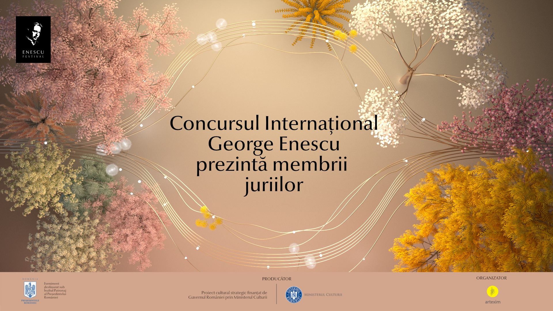 Imagine care anunta prezentarea juriilor pentru Concursul International George Enescu
