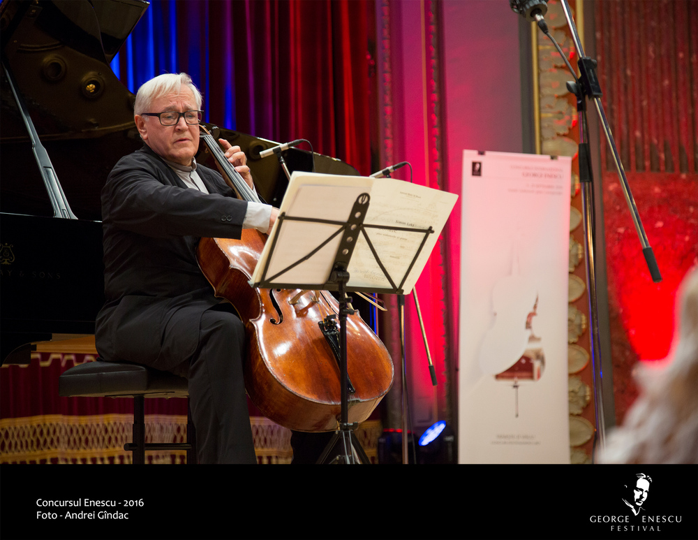 Celebrul violoncelist David Geringas deschide seria recitalurilor de excepție din cadrul Concursului Internațional George Enescu, ediția a XIX-a
